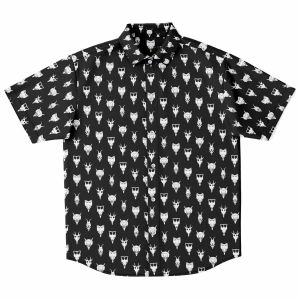 Ceratopsian Pattern Button Up